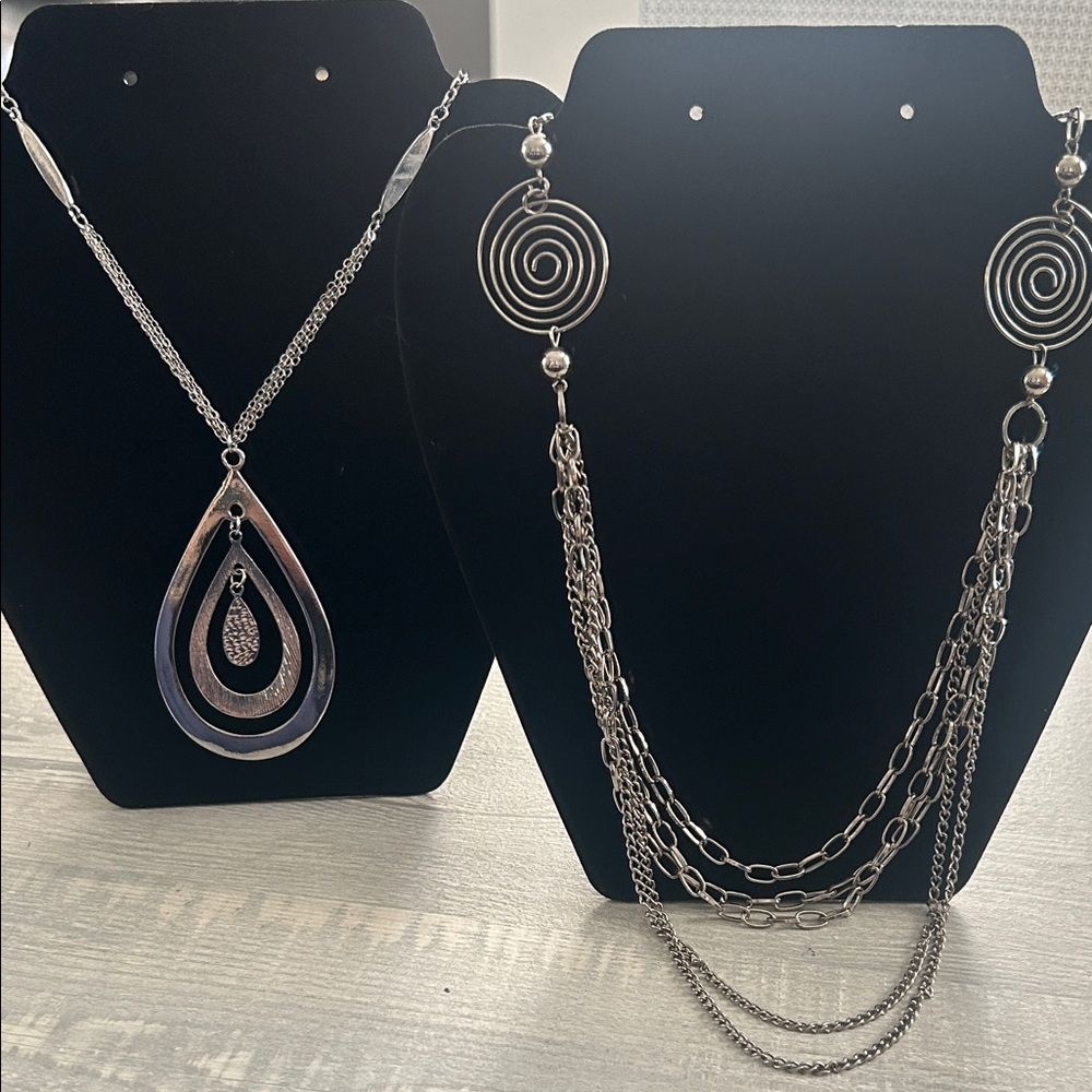 Silver tone Necklaces - Set of 2
